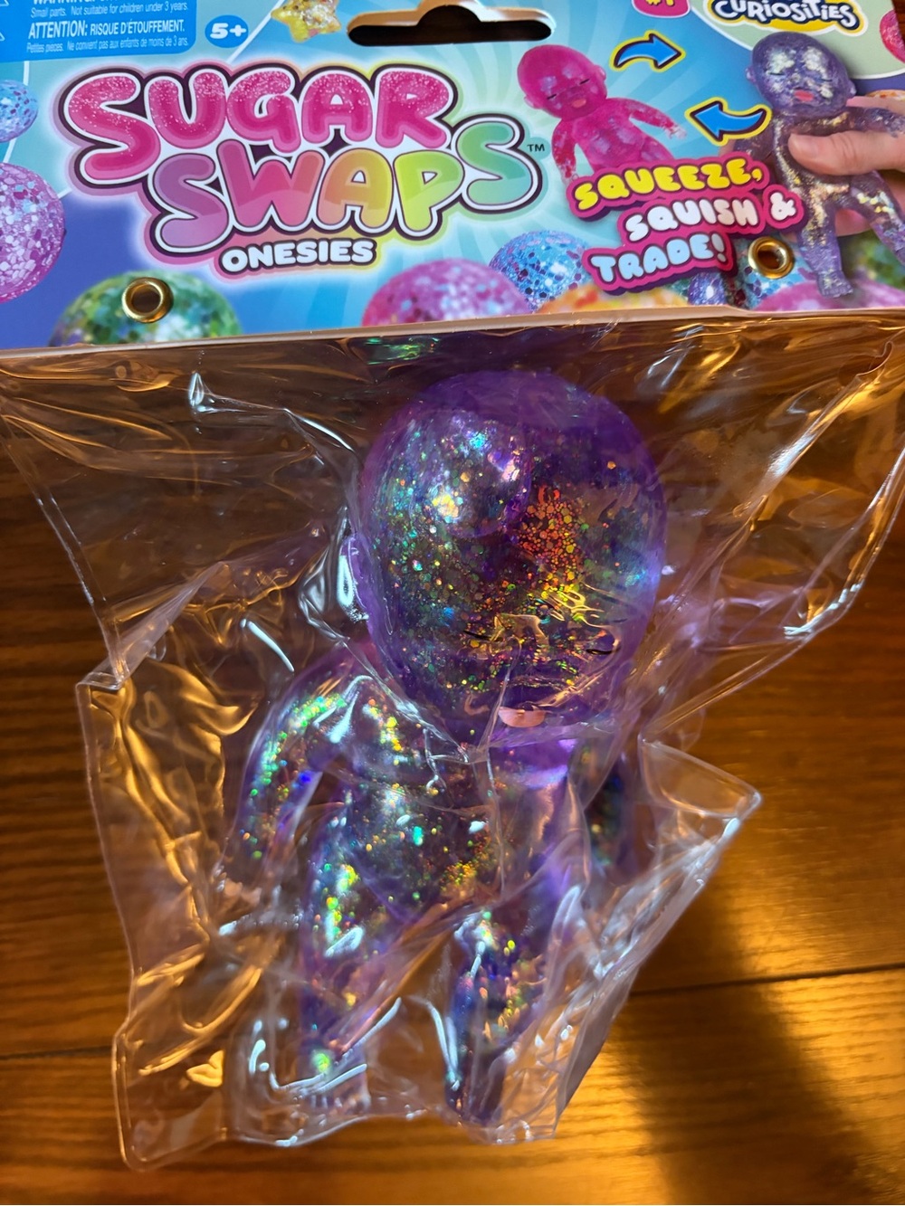 Sugar Swaps Onesies Purple Glitter baby Squishy Figure